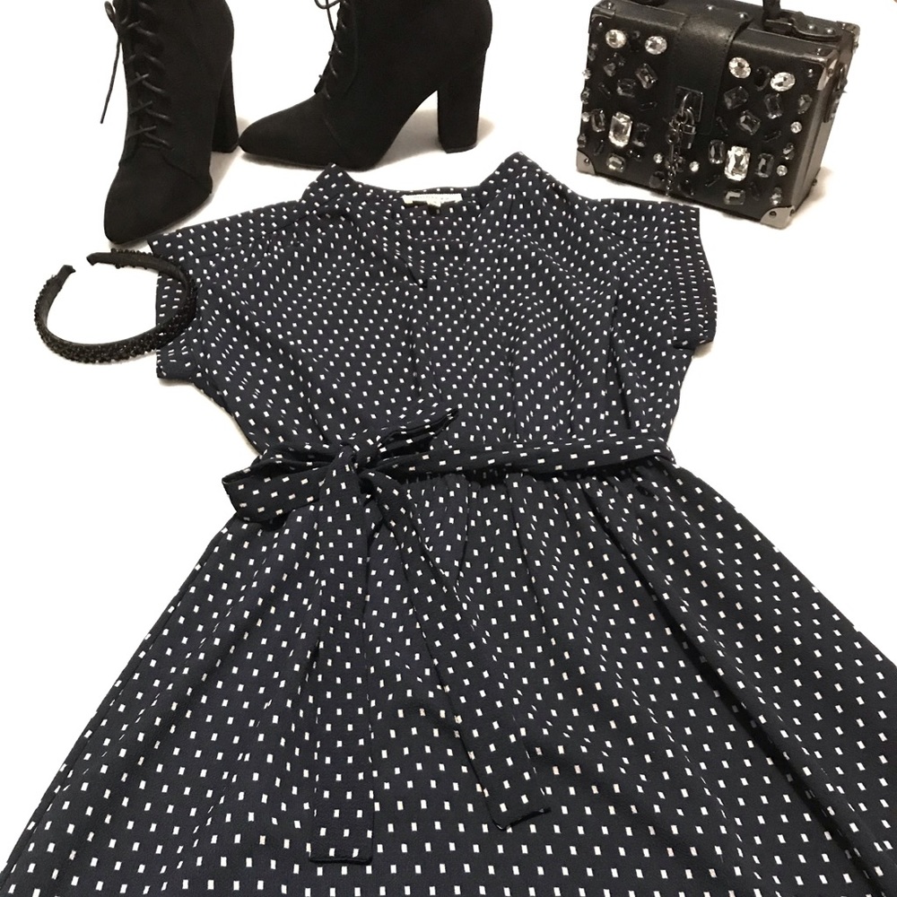SMALL BLUE & WHITE MONTEAU MINI DRESS